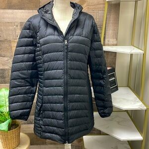 Eddie Bauer Black Mid Length Down Puffer.